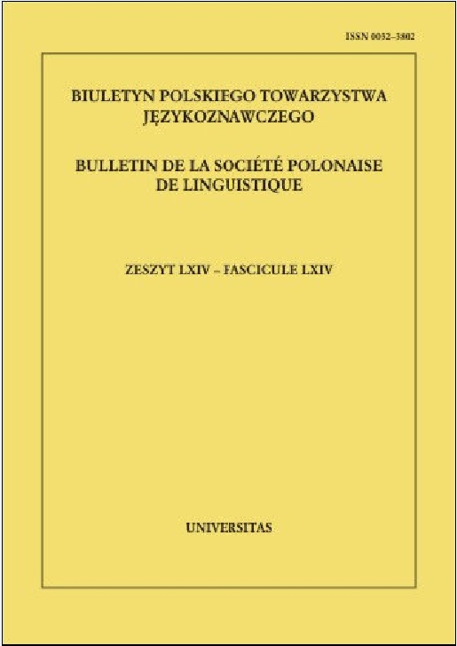 Biuletyn Polskiego Towarzystwa Językoznawczego. Zeszyt LXIV