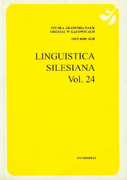 Linguistica Silesiana, vol. 24