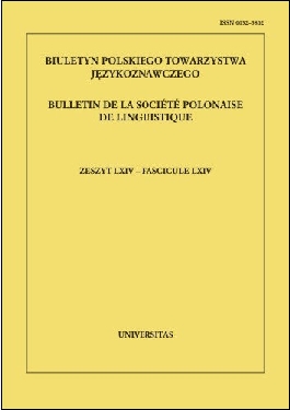 Biuletyn Polskiego Towarzystwa Językoznawczego. Zeszyt LXIV